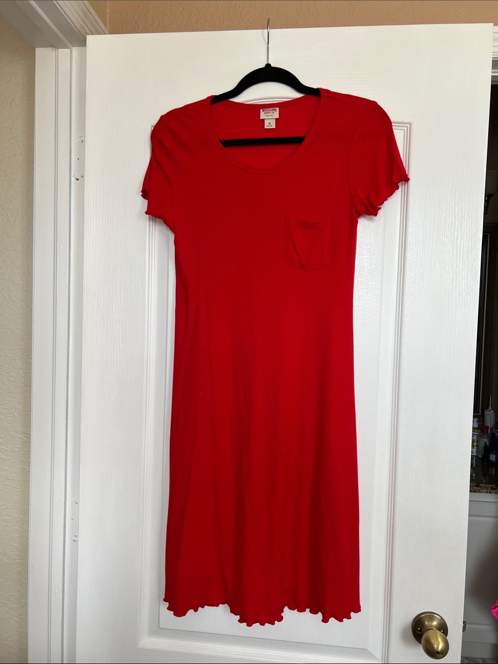NWOT Mossimo Supply Co. Red Short-Sleeve Mini Dress with Pocket size S